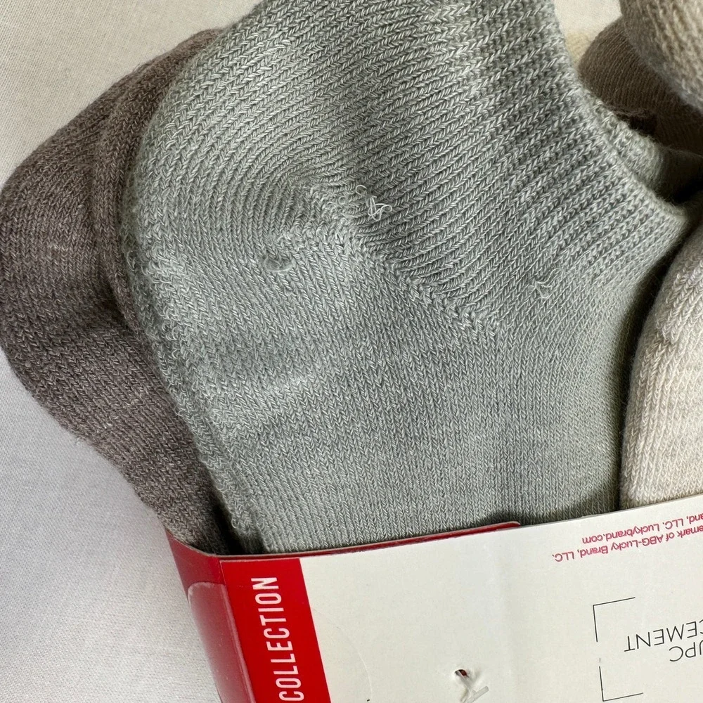 Lucky Brand No Show Socks 8‎ Pack Neutral Womens Size 4-10